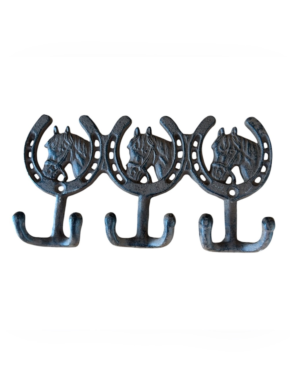 Cast iron Western horses Shoes 3 Hooks